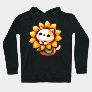 Cute sunflower kawaii cat Hoodie